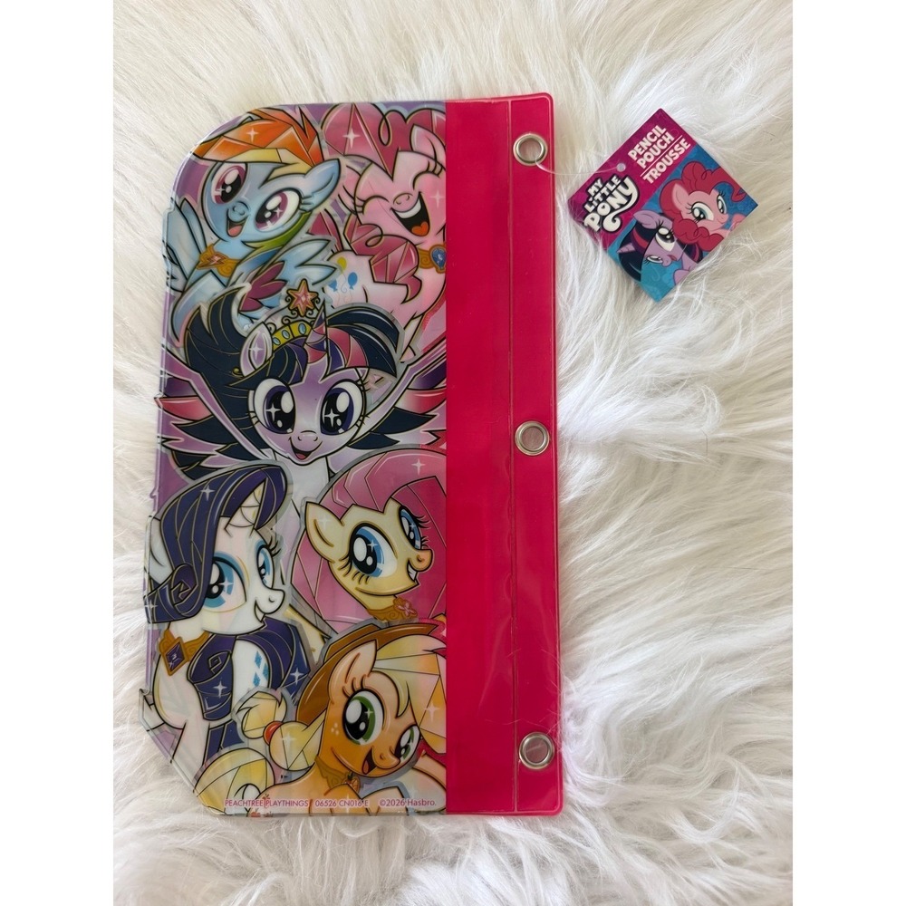 My Little Pony 3-Ring Binder Pencil Pouch Pink Zipper Peachtree Playthings NWT